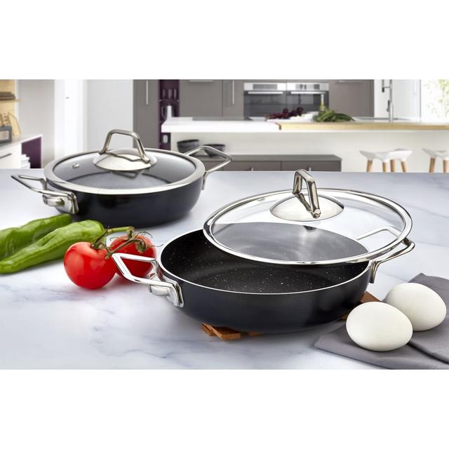 Elio Series Non-stick Granite Saute Pans With Glass Lids & Two Side Handles, 6-piece Set Belfry Kitchen on Productcaster.