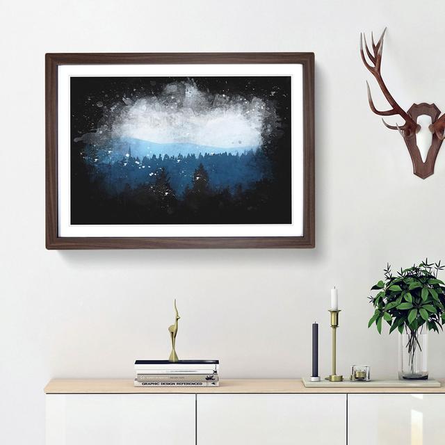 Church Beyond the Forest - Picture Frame Graphic Art Print East Urban Home Size: 62cm H x 87cm W x 2cm D, Frame Option: Walnut Framed on Productcaster.