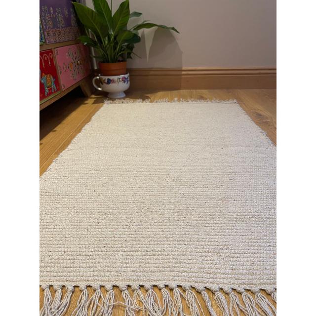 Efim Hand-Loomed Cotton Ivory Rug World Menagerie Rug Size: Rectangle 75 x 120cm on Productcaster.