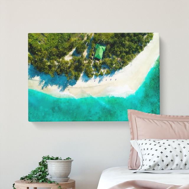 Above A Beach In The Maldives - Wrapped Canvas Painting East Urban Home Size: 45cm H x 76cm W x 4cm D on Productcaster.