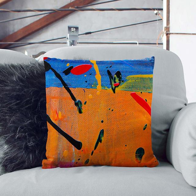 Abstract Art Painting Vol.115 by S.Johnson Cushion with Filling East Urban Home Size: 55 x 55 cm, Backing Colour: Stone on Productcaster.