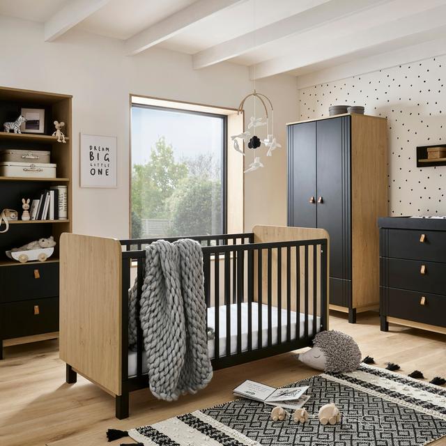 Rafi Cot Bed CuddleCo Colour: Black on Productcaster.