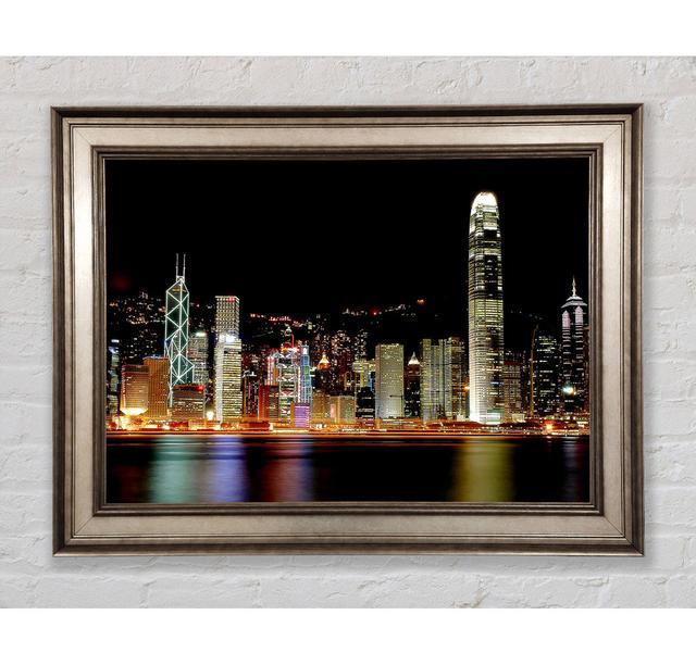 Hong Kong Coast Line Framed Print Ebern Designs Size: 29.7cm H x 42cm W x 8cm D, Fomat: Antique Silver Framed Paper on Productcaster.