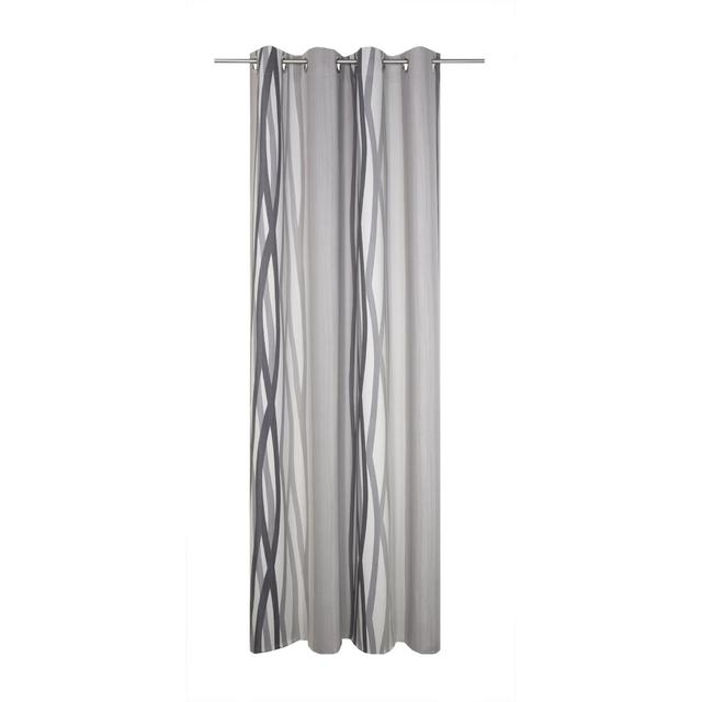 Brecken Eyelet Room Darkening Thermal Single Curtain Corrigan Studio Colour: Grey/Brown/Blue, Size: 255cm H x 145cm W on Productcaster.