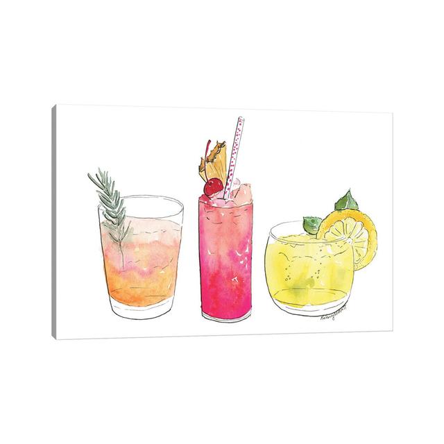 Summer Cocktails by Kelsey McNatt - Painting on Canvas Rosalind Wheeler Size: 66.04cm H x 101.6cm W, Format: Wrapped Canvas on Productcaster.