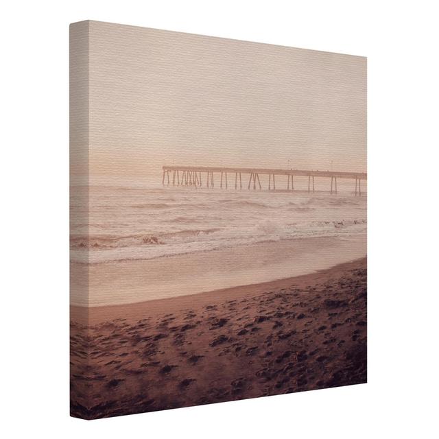 Kalifornien Halbmond Küste Wrapped Canvas Graphic Art Highland Dunes Format: 260g/m² canvas, Colour: Pink, Size: 60cm H x 60cm W on Productcaster.