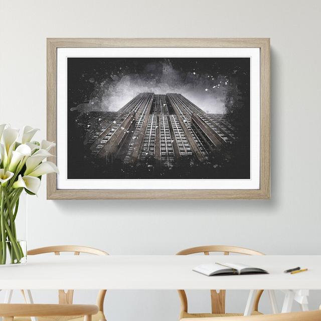 The Empire State Building Vol.1 Paint Splash - Picture Frame Graphic Art East Urban Home Frame Option: Oak Framed, Size: 36cm H x 48cm W x 2cm D on Productcaster.