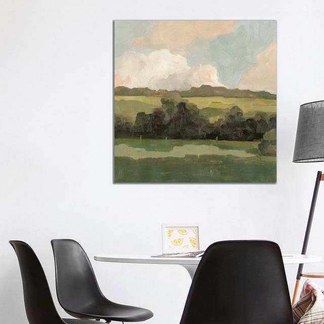 Ochre Evening II by Emma Scarvey - Wrapped Canvas Art Prints Union Rustic Size: 94cm H x 94cm W x 3.8cm D on Productcaster.