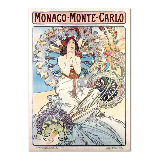 Kunststoffbild Monaco - Monte Carlo von Alfons Mucha Maturi Größe: 100 cm H x 70 cm B on Productcaster.