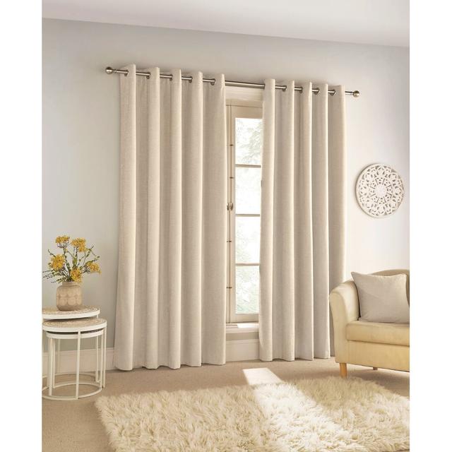 Savoy Polyester Blackout Grommet / Eyelet Curtain Pair (Set of 2) Tyrone Textiles Panel Size: 117cm Width x 137cm Drop on Productcaster.