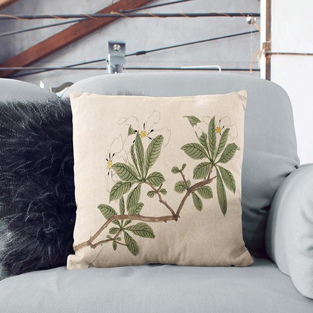 Flowers of the Four Seasons Vol.3 by Shen Zhou Cushion with Filling East Urban Home Size: 55cm H x 55cm W x 20cm D, Backing Colour: Black on Productcaster.