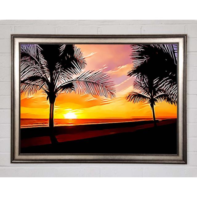 Gerahmtes Leinwandbild Painting Paradise Sansibar Home Größe: 84,1 cm H x 118,9 cm B x 1,5 cm T, Format: Poster mit metallgrauem Rahmen on Productcaster.