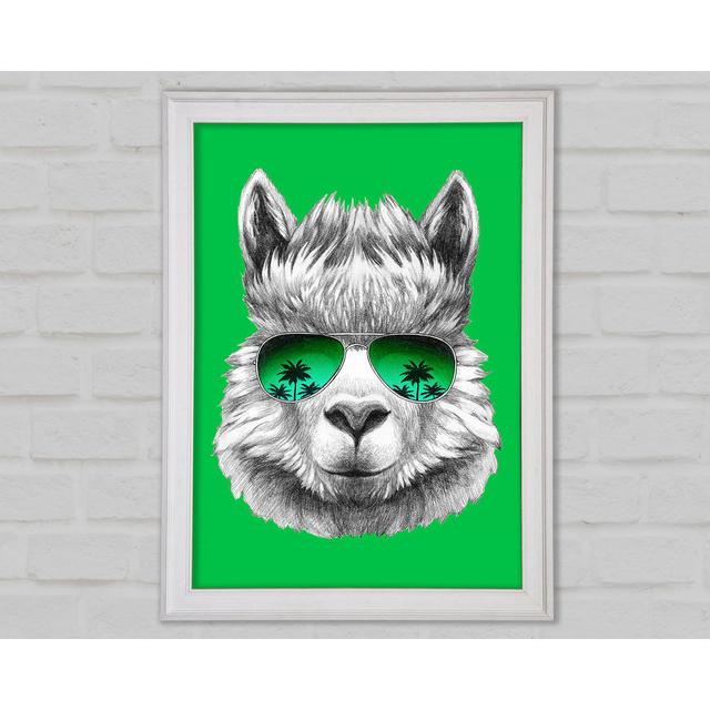 Llama Cool Framed Print Happy Larry Size: 29.7cm H x 21cm W x 1.5cm D on Productcaster.