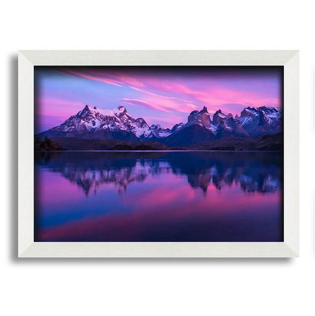 Farmington Purple and Blue Mountains Above Lake - Single Picture Frame Art Prints Alpen Home Size: 21cm H x 29.7cm W x 10cm D on Productcaster.