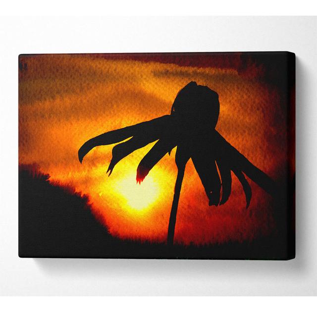 Sun Behind The Flower - Wrapped Canvas Art Prints ClassicLiving Size: 35.6cm H x 50.8cm W x 10cm D on Productcaster.