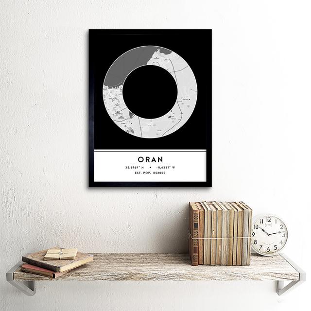 Oran Algeria City - Single Picture Frame Typography Wee Blue Coo on Productcaster.