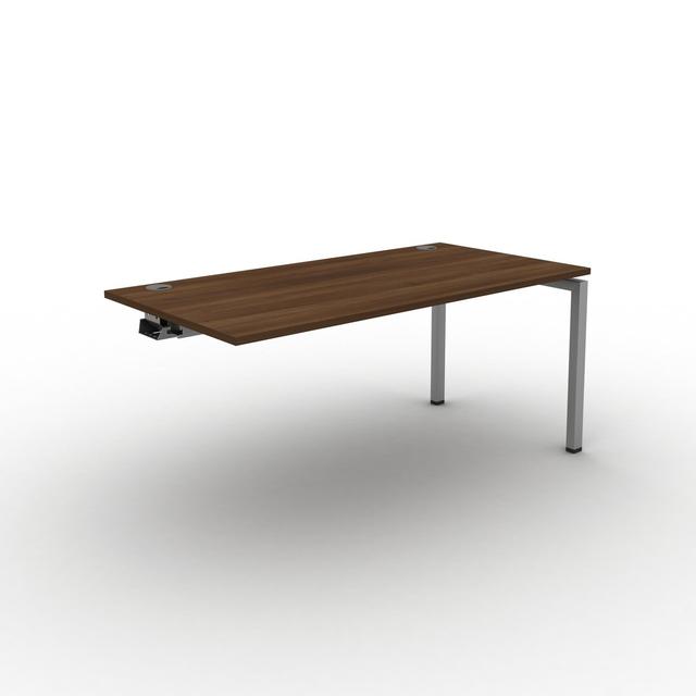 Grazian Desk Ebern Designs Top Colour: Walnut, Size: 73cm H x 140cm W x 80cm D, Frame Colour: Silver on Productcaster.