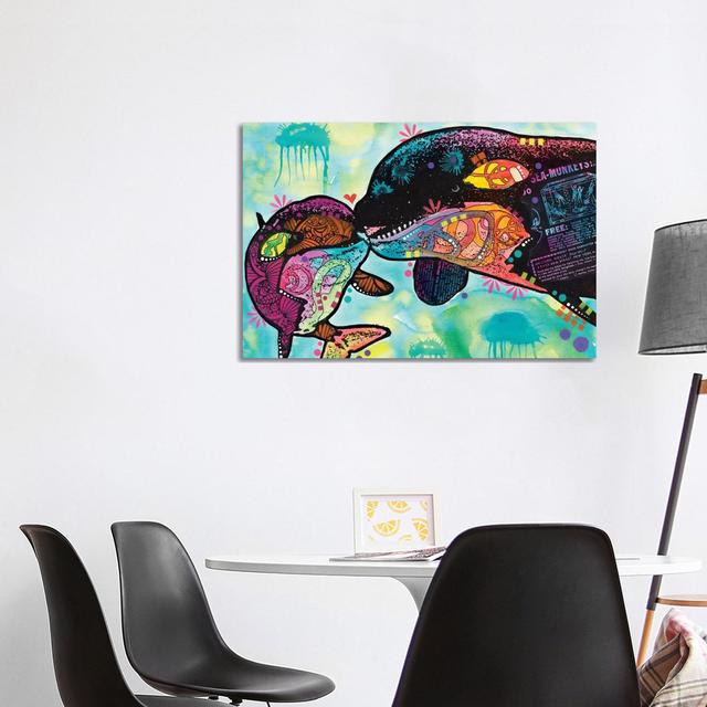 Love As Large As A Whale by - Wrapped Canvas Graphic Art House of Hampton Size: 66.04cm H x 101.6cm W x 1.91cm D on Productcaster.