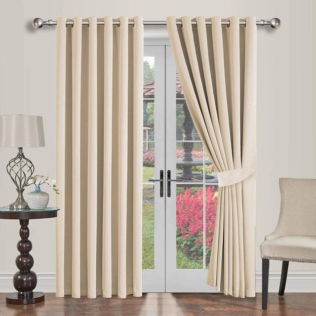 Lapel Polyester Blackout Grommet / Eyelet Curtain Pair Canora Grey Colour: Cream, Panel Size: 137 W x 167 D cm on Productcaster.