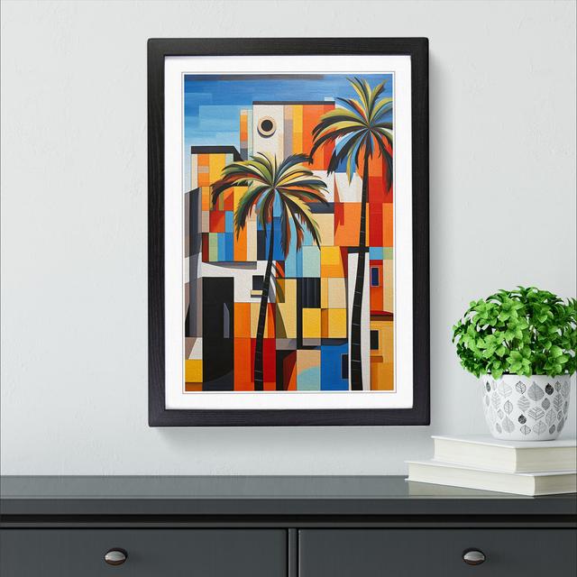 Palm Tree Constructivism No.2 - Single Picture Frame Print on Wood 17 Stories Size: 64cm H x 46cm W x 2cm D, Format: Black Framed on Productcaster.