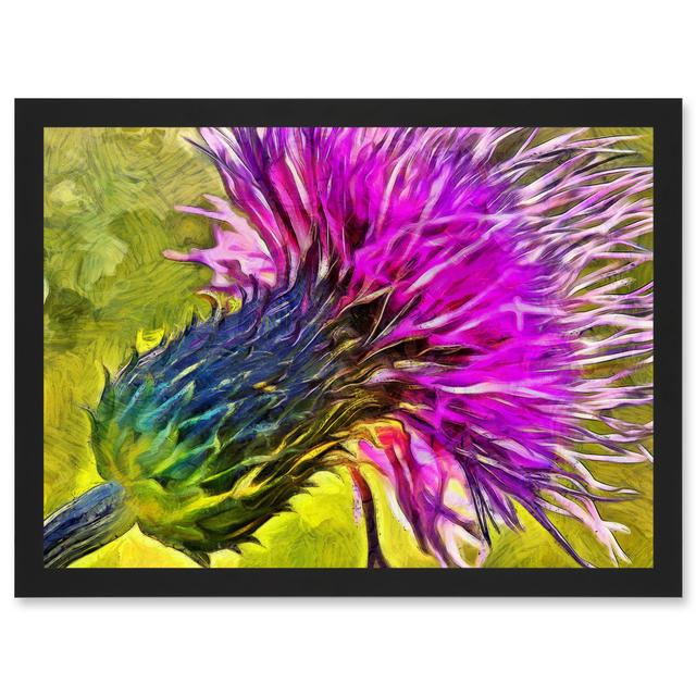 Scottish Thistle Purple Flower Vibrant - Single Picture Frame Art Prints Rosalind Wheeler on Productcaster.