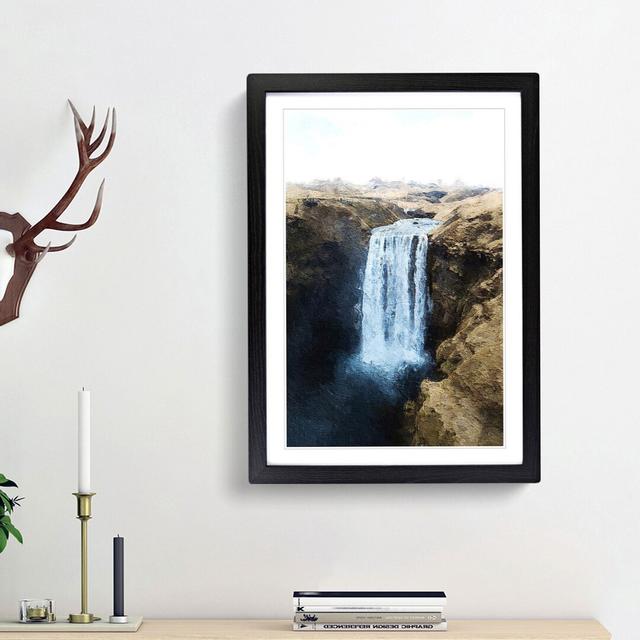 Skogafoss Waterfall Iceland - Picture Frame Painting Print East Urban Home Size: 36cm H x 27cm W x 2cm D, Frame Option: Black Framed on Productcaster.