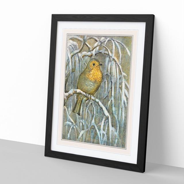 Robin Bird by Theo Van Hoytema - Picture Frame Painting East Urban Home Size: 65cm H x 48cm W x 2cm D, Frame Option: Black Framed on Productcaster.