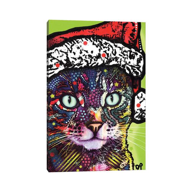 Watchful Cat Christmas Edition by Dean Russo - Wrapped Canvas Print The Seasonal Aisle Size: 45.72cm H x 30.48cm W x 1.905cm D on Productcaster.