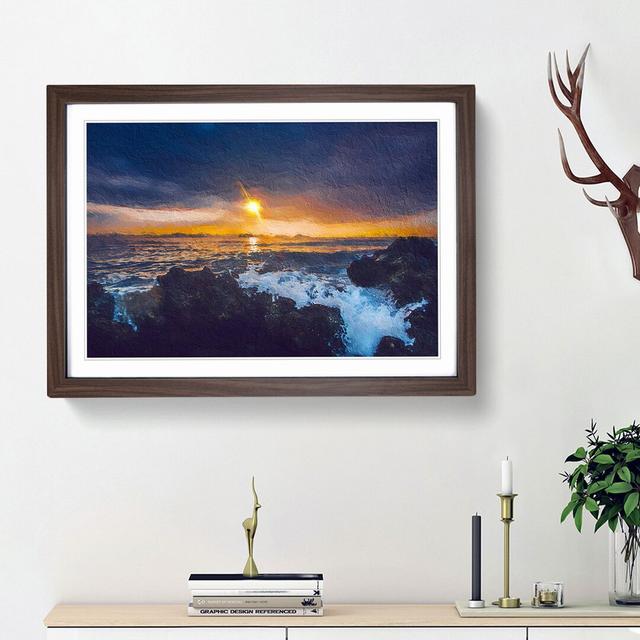 Sunset over the Ocean - Picture Frame Painting Print East Urban Home Frame Option: Walnut Framed, Size: 48cm H x 65cm W x 2cm D on Productcaster.