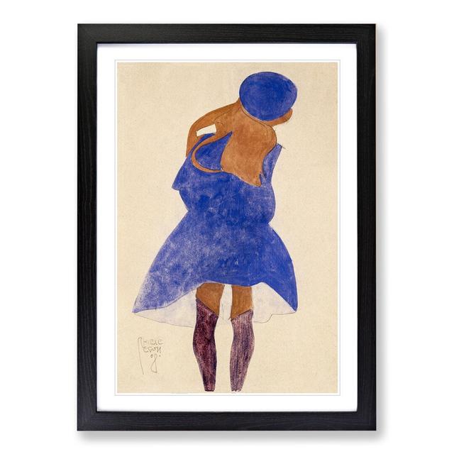 Girl in Blue by Egon Schiele - Picture Frame Painting East Urban Home Frame Option: Black Framed, Size: 65cm H x 48cm W x 2cm D on Productcaster.