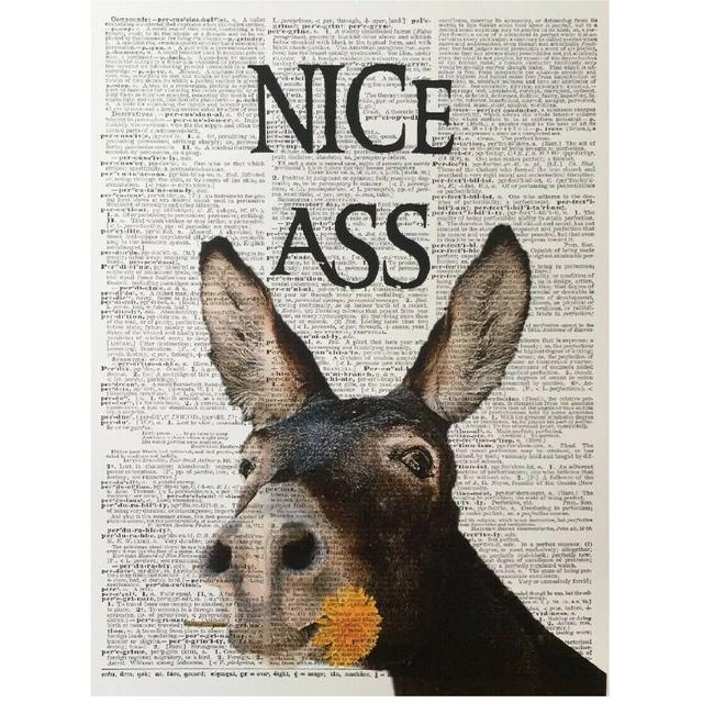 A3 Donkey Dictionary Print - Animal Wall Art Picture Pun Nice Ass Quote Gift Happy Larry on Productcaster.