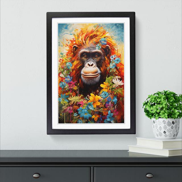 Orangutan Modern - Single Picture Frame Art Prints on Wood Alpen Home Size: 46cm H x 34cm W x 2cm D, Frame Colour: Black on Productcaster.