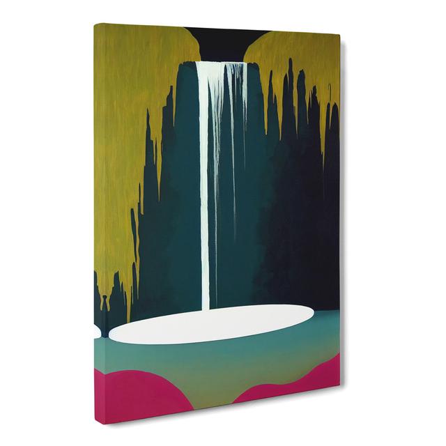 CAN-V0523-2813X Waterfall Contemporary - Wrapped Canvas Print Metro Lane Size: 76cm H x 50cm W x 3cm D on Productcaster.