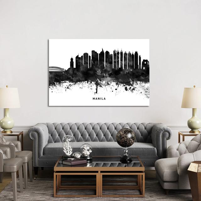 Manila Skyline by WallDecorAddict - Wrapped Canvas Print Brayden Studio Size: 101.6cm H x 152.4cm W x 3.81cm D on Productcaster.