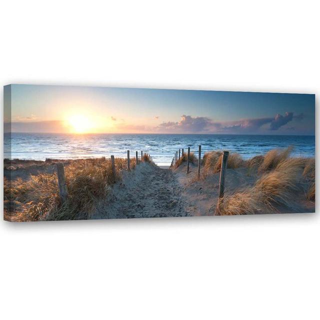 Canvas Print Sunset Over The Sea Highland Dunes Size: 50cm H x 150cm W x 2cm D on Productcaster.