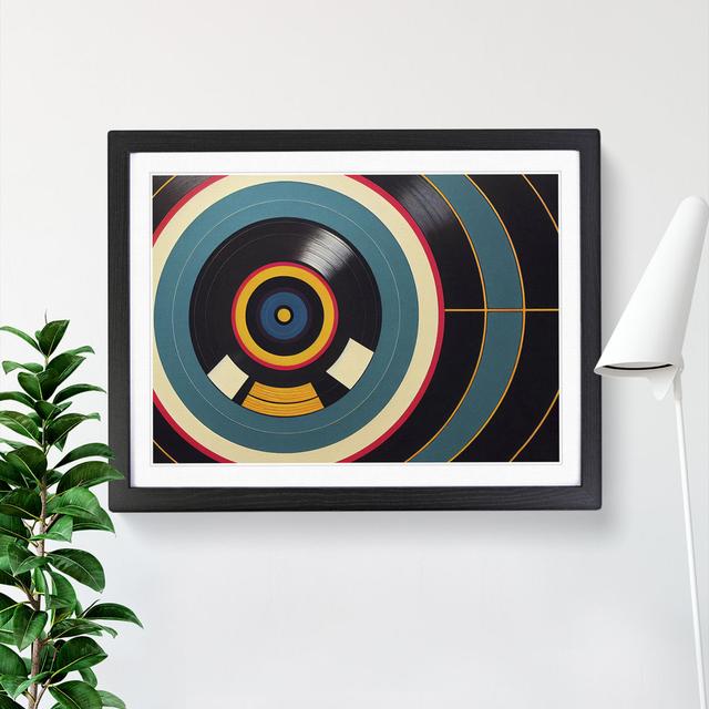 Vintage Vinyl Record Art Vol.4 Abstract - Picture Frame Painting Metro Lane Frame Colour: Black, Size: 46cm H x 64cm W x 2cm D on Productcaster.