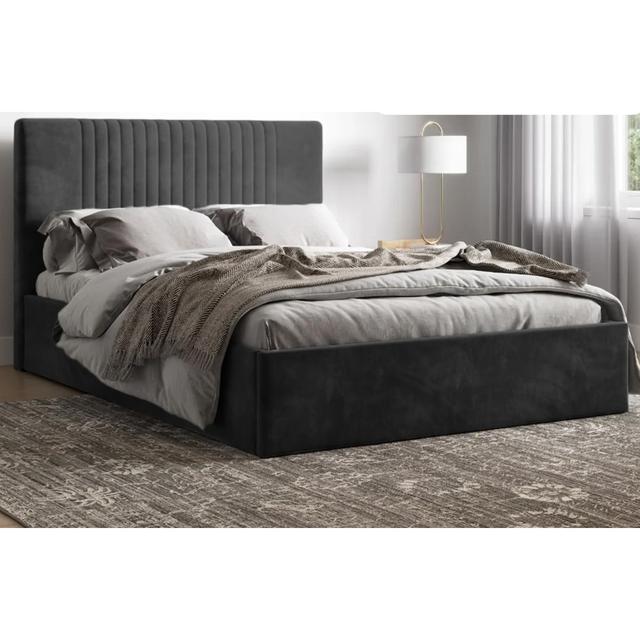 Upholstered Ottman Storage Bed Frame Britainsleep Colour: Black, Size: Super King (6') on Productcaster.