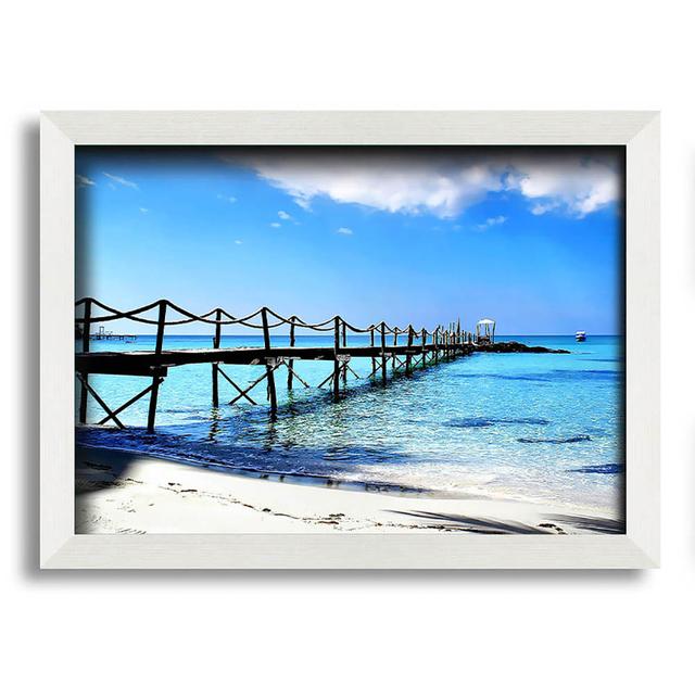 Boardwalk In Paradise Framed Print House of Hampton Size: 21cm H x 29.7cm W x 1.5cm D, Format: Black Framed Paper on Productcaster.