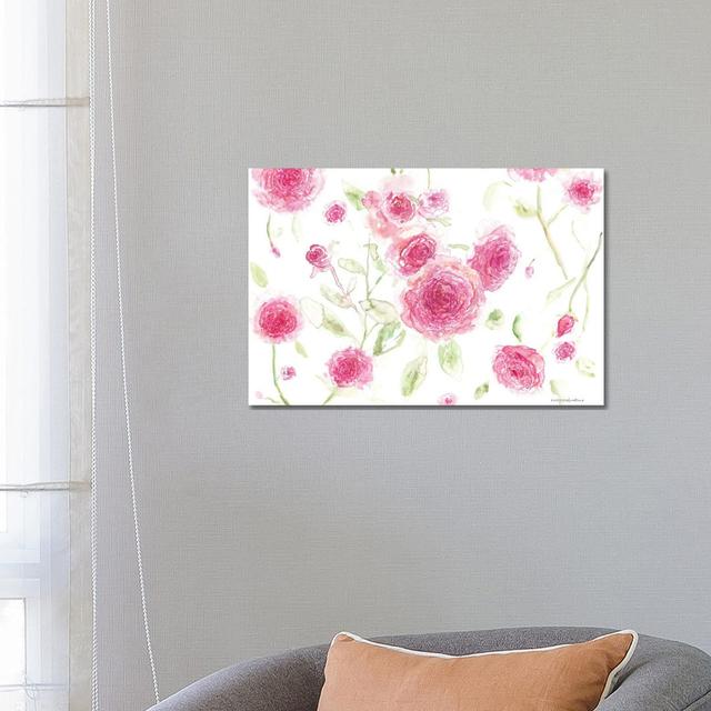 Pink Poises by Kamdon Kreations - Wrapped Canvas Painting Rosdorf Park Size: 45.72cm H x 66.04cm W x 1.91cm D on Productcaster.