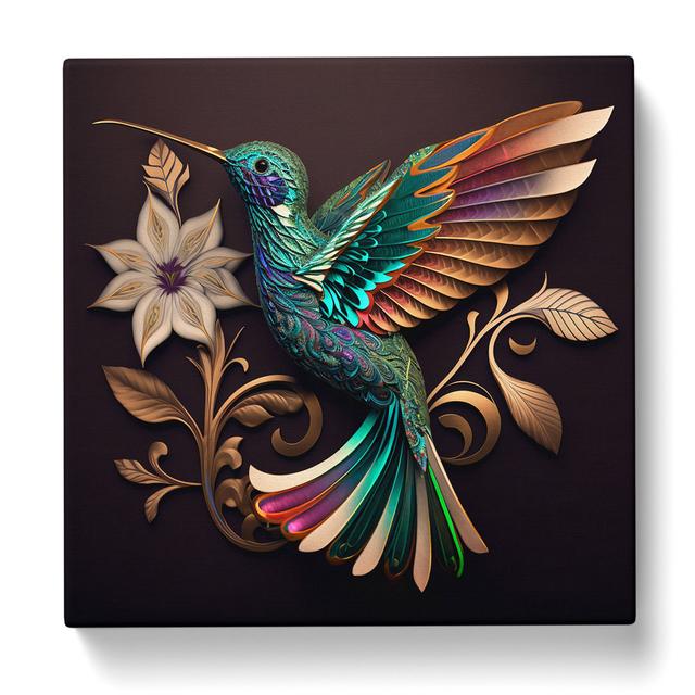 Hummingbird Ornamental - Print Marlow Home Co. Size: 35cm H x 35cm W x 3cm D on Productcaster.