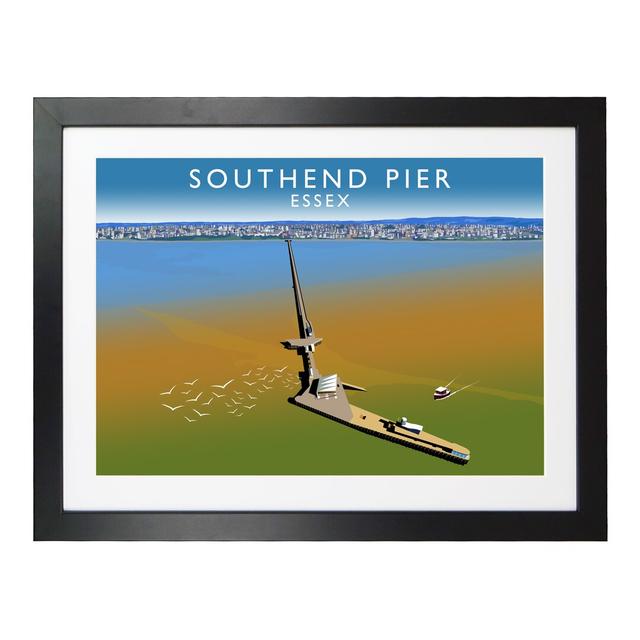 Southend Pier by Richard O'Neil - Graphic Art Print on Paper East Urban Home Size: 33.5 cm H x 43.5 cm W x 2.2 cm D, Format: Black Wood Frame on Productcaster.