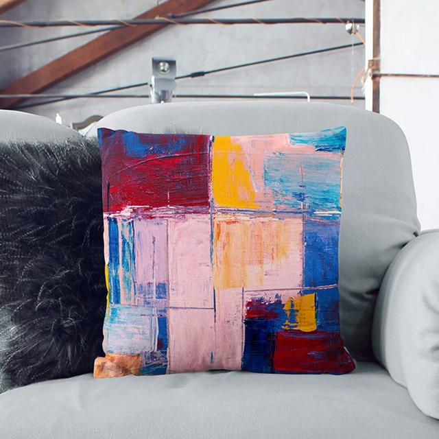 Abstract Art Painting Vol.342 by S.Johnson Cushion with Filling East Urban Home Backing Colour: White, Size: 55 x 55 cm on Productcaster.