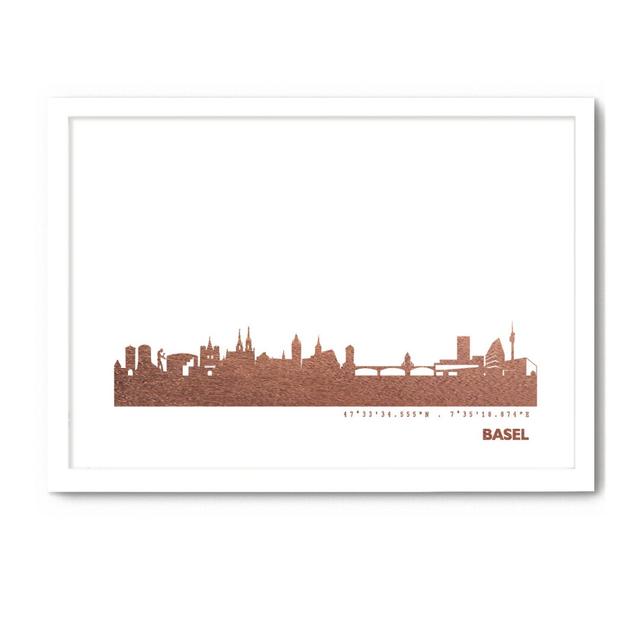 Basel Skyline - Picture Frame Art Print on Paper Brayden Studio Size: 33cm H x 43cm W x 4cm D on Productcaster.