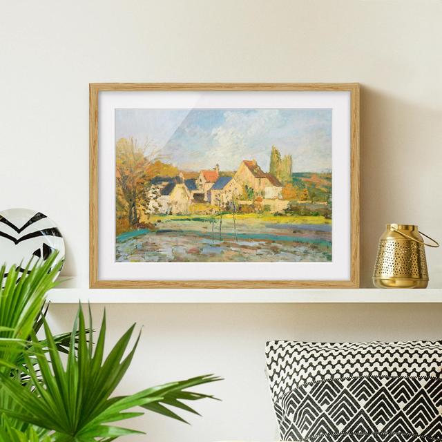 'Landscape at Pontoise near Watering' by Camille Pissarro - Picture Frame Painting Print on Paper East Urban Home Frame Options: Natural oak wood, Siz on Productcaster.