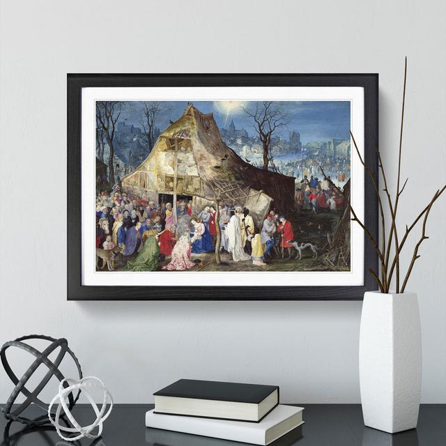 The Adoration of the Kings by Pieter Bruegel the Elder - Picture Frame Painting East Urban Home Frame Option: Black, Size: 48cm H x 65cm W x 2cm D on Productcaster.