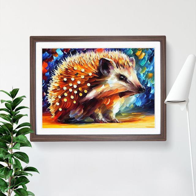 Hedgehog Vol.1 Abstract - Single Picture Frame Painting Alpen Home Size: 46cm H x 64cm W x 2cm D, Frame Colour: Walnut on Productcaster.