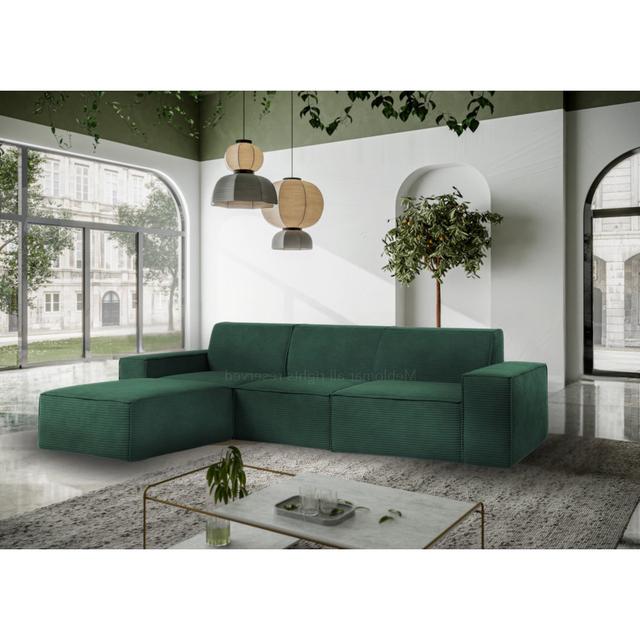 Doegolia 6 - Piece Upholstered Corner Sectional Latitude Run Orientation: Left Hand Facing, Upholstery Colour: Green on Productcaster.