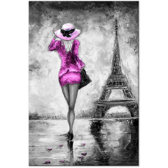 Leinwandbild Parisian Woman ModernMoments Größe: 60 cm H x 40 cm B x 1,3 cm T on Productcaster.