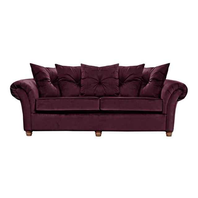 Lila Velvet Sofa Mercer41 Upholstery Colour: Aubergine on Productcaster.