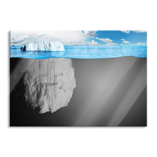 Iceberg in Water Illusion - Unframed Graphic Art on Glass Highland Dunes Size: 60cm H x 80cm W x 0.4cm D on Productcaster.